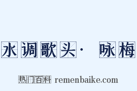 水调歌头·咏梅是什么意思的图片